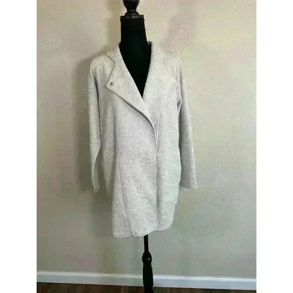 Eileen Fisher tencel textured knit Jacquard Kimono off white Women size XS - Picture 6 of 16